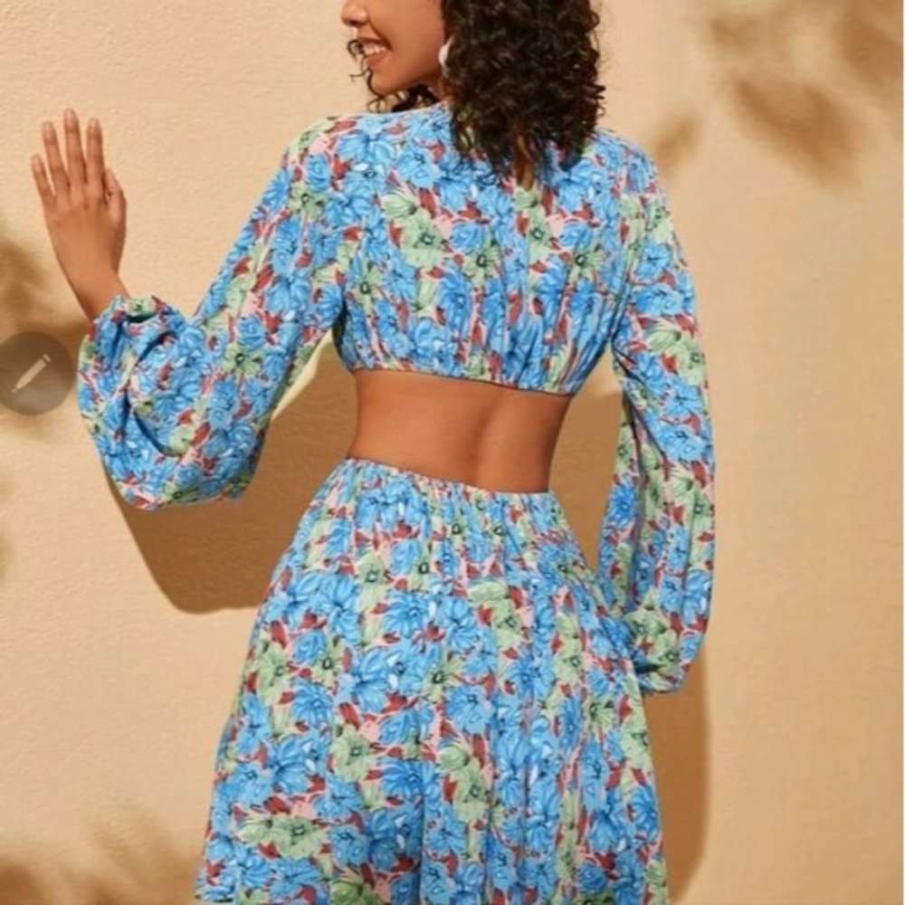 FLORAL ALL OVER PRINT BOHO DRESS - Picture 7 of 9